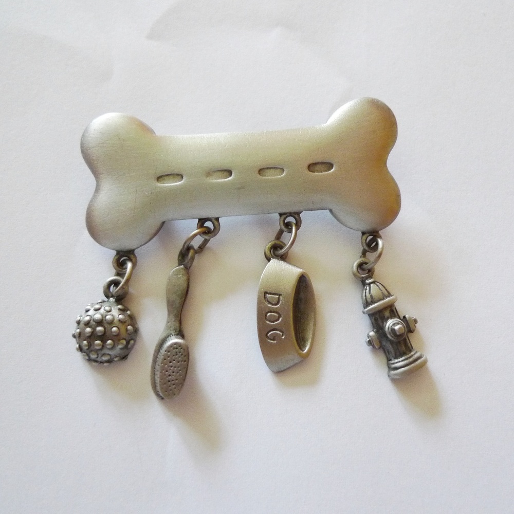VTG 80s DOG LOVER ©JJ Jonette Jewelry brooch